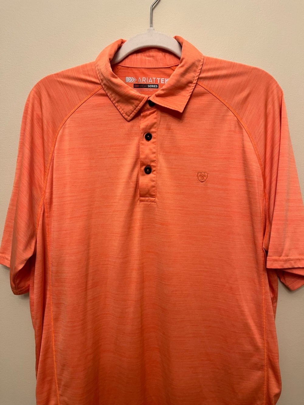 Ariat Tek Heat Series Short Sleeve Polo Men's Size Large Orange